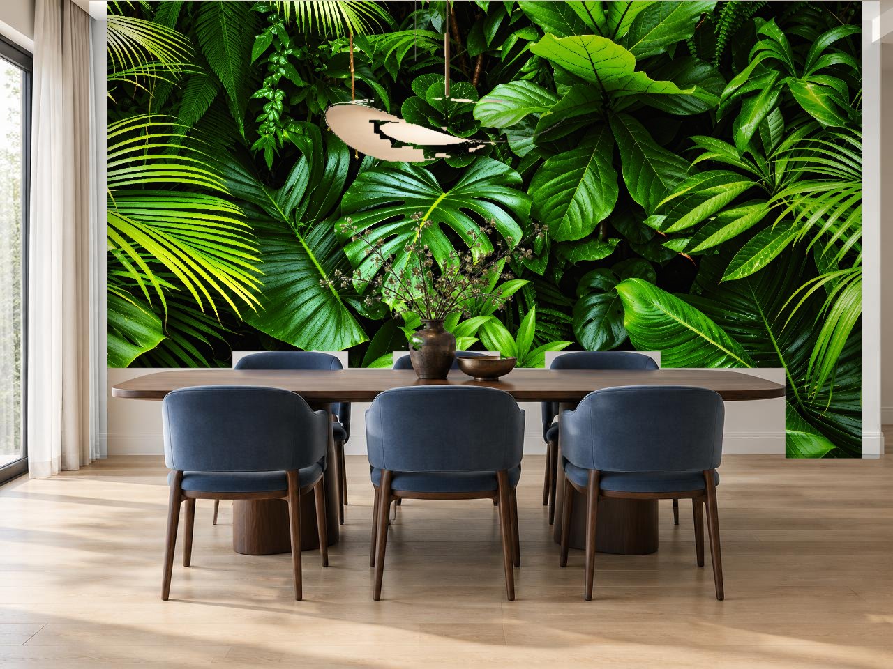 Jungle Leaves (sample) wallpaper in a room