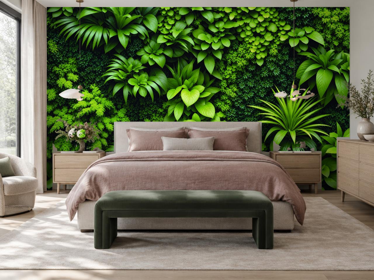 Tropical Canopy (sample) wallpaper in a room